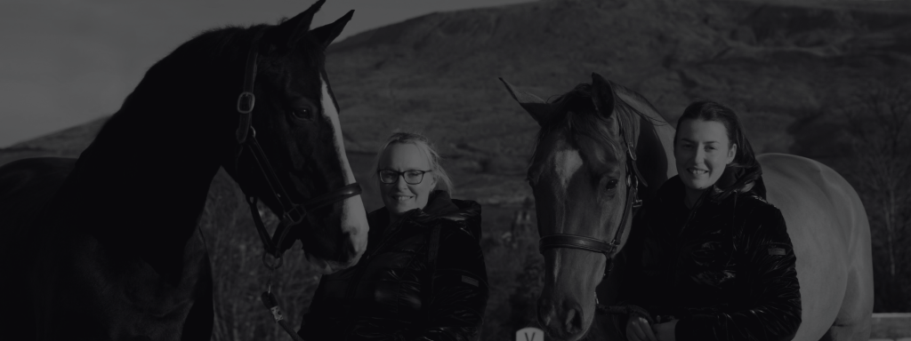 Esther and Hattie Horsfall with their two horses